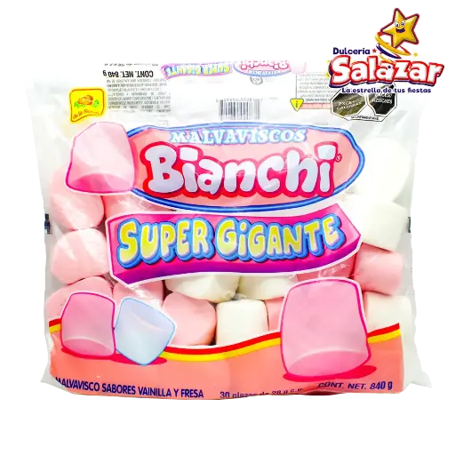 [ROS0146] MALVAVISCO JUMBO/CUBO  BLANCO/ROSA DLR -B.840GR- "C/5/30"