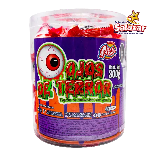 [RIS0022] MALVAVISCO RISA OJOS DE TERROR ESTUCHE -E.300GR- "C/12/60"