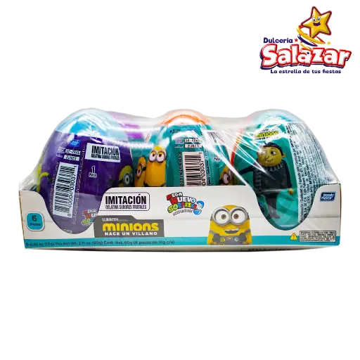 [BON0403] MEGA HUEVO MINIONS C/GELATINA G03038 -D.60G- "C/12/6"