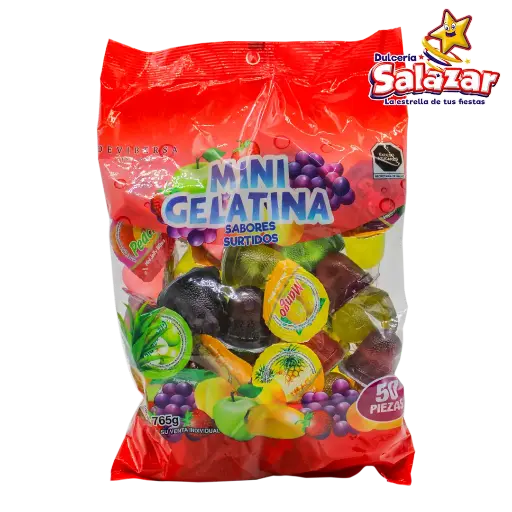 [VIB0009] MINI GELATINA SABORES SURTIDOS -D.50PZA- "C/12/1"