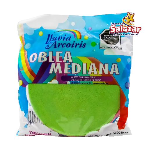 [ARI0001] OBLEA ARCOIRIS RASPADA MEDIANA -B.85G- "C/53/1"