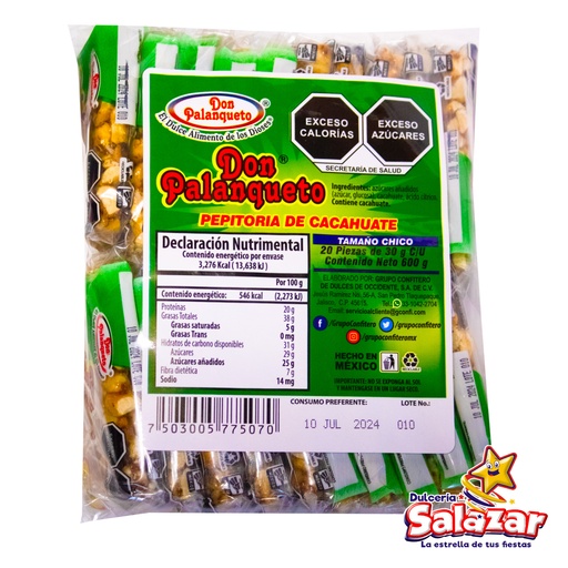 [PEZ0001] PALANQUETA DON PALANQUETO CHICO -B.600G- "C/24/20"
