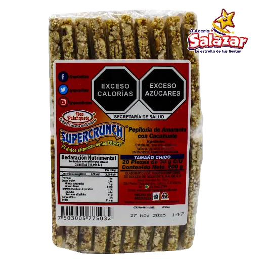 [PEZ0003] PALANQUETA SUPERCRUNCH CHICA -B.600G- "C/24/20"