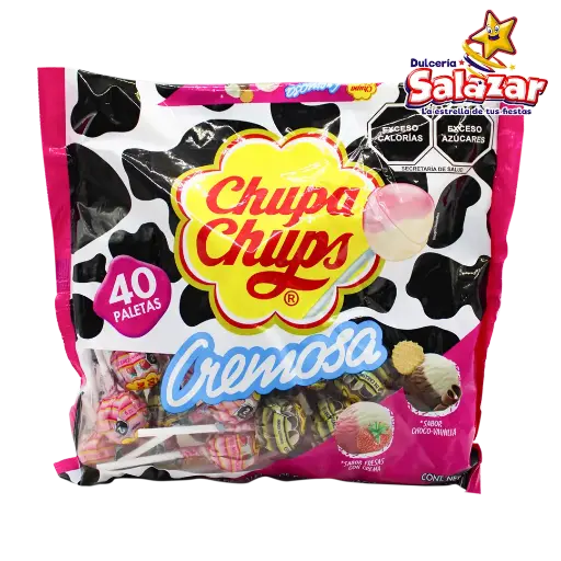 [CHU0005] PALETA CHUPA CHUPS PALETA CREMOSA BOLSA ROSA -B.480G- "C/18/40"