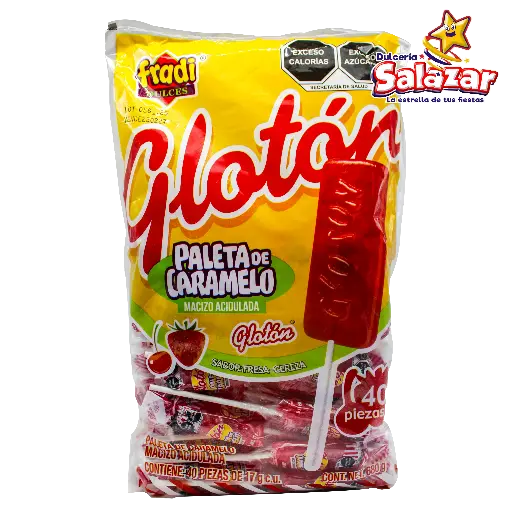 [FRA0001] PALETA GLOTON ROJA Y COLORES  FRADI PALETA -B.680G- "C/20/40"