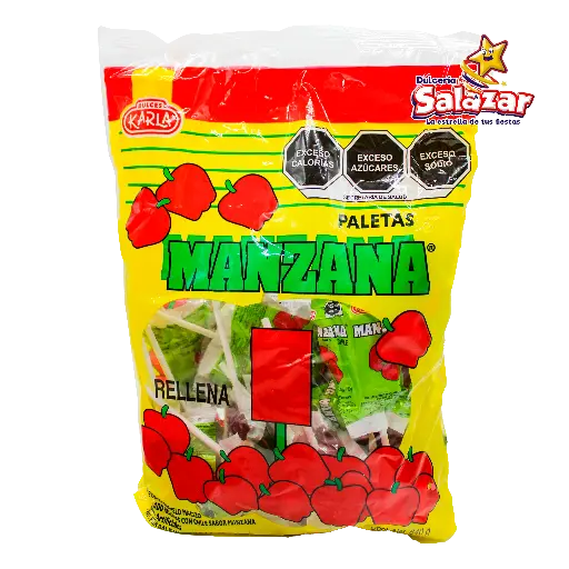 [KAR0011] PALETA MANZANA RELLENA GRANDE KARLA -B.640G- "C/25/20"