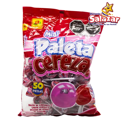 [ROS0066] PALETA MINI JUMBO CEREZA DLR -B.500GR- "C/25/50"
