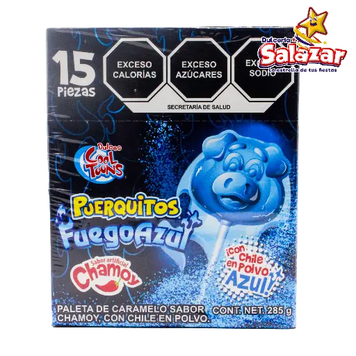 [SWT0001] PALETA PUERQUITOS FUEGO AZUL -D.285G- "C/24/15"

