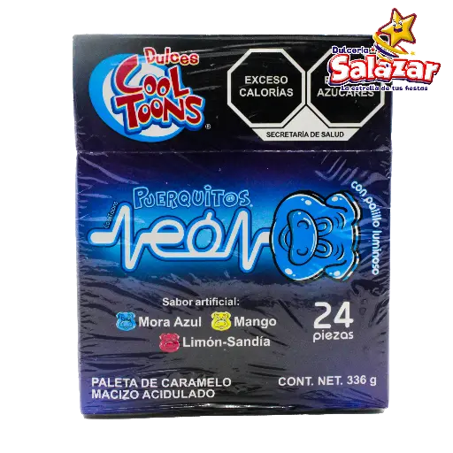 [SWT0002] PALETA PUERQUITOS NEON COOL TOONS -D.336G- "C/24/24"