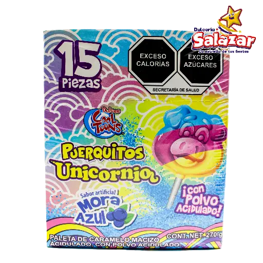 [SWT0034] PALETA PUERQUITOS UNICORNIO PALETA COOLTOONS D. -B.270G- "C/24/15"