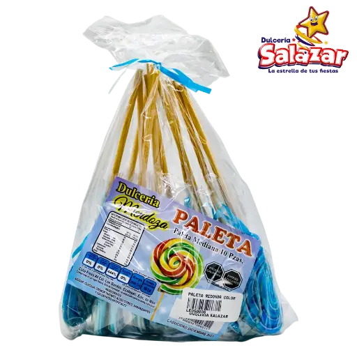 [LEOS0006] PALETA REDONDA COLORES LEOS -B.10P- "C/20/10"