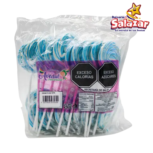 [MRC0050] PALETA TRENZADITA AZUL PASTEL AVEDUL -B.250G- "C/24/20"