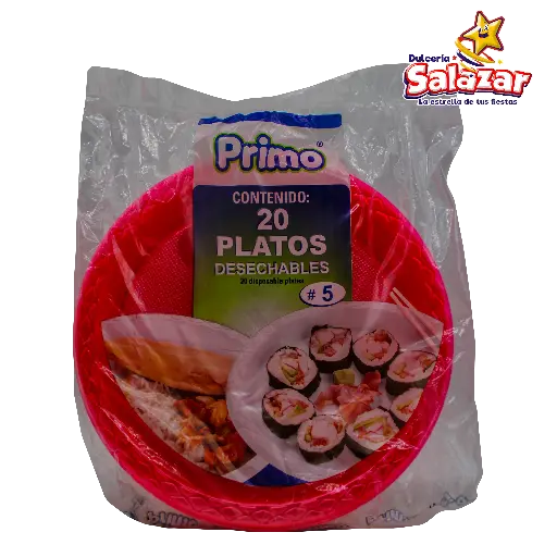 [PRI0022] PLATO #5 ROSA NEON PRIMO -B.20PZA- "C/25/20"