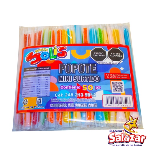 [SLI0006] POPOTE MINI SURTIDO SOLIS -B.50PZ- "C/40/50"