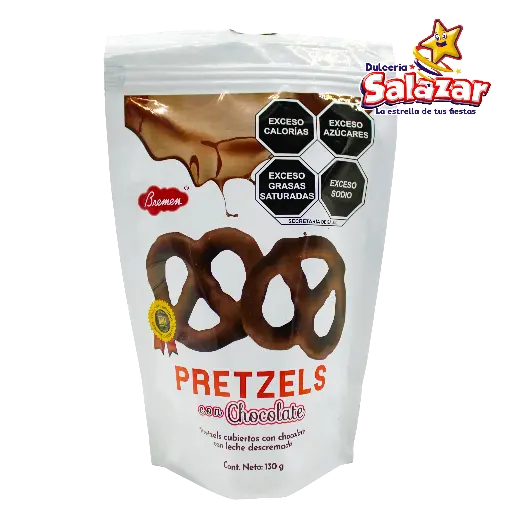 [BRE0053] PRETZEL CON CHOCOLATE BREMEN -B.130GR.- "C/1/130GR"