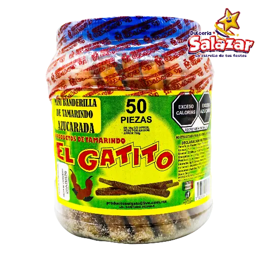 [GAT0006] TAMARINDO BANDERILLA MINI AZUCAR EL GATITO -V.1.25KG- "C/12/50"