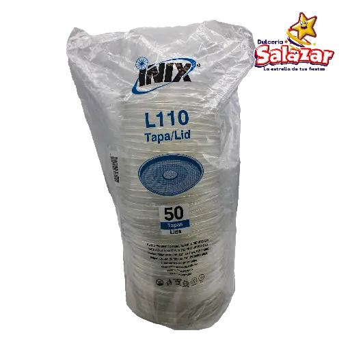 [INIX0002] TAPA PLASTICA L110 PLANA PERFORADA INIX -B.50PZA- "C/20/50"