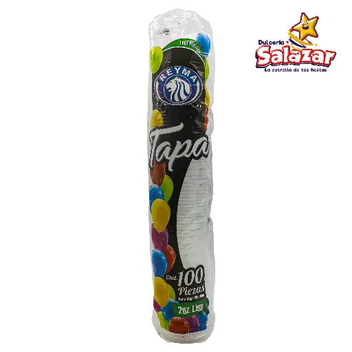 [REYM0076] TAPA LISA P/VASO POLIPRO No. 2 ONZAS REYMA TP2OZ -B.100 PZA- "C/24/100"