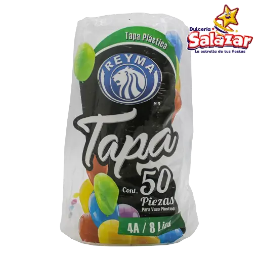 [REYM0044] TAPA LISA P/VASO POLIPRO No. 4A/8 REYMA  TP4A8 -B.50PZA- "C/20/50"