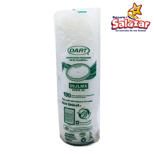 [DAR0031] TAPA PLASTICO DART 20JLMX -B.100PZA- "C/10/100"