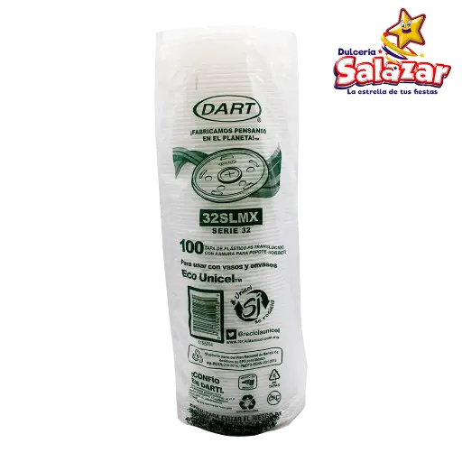 [DAR0006] TAPA PLASTICO DART 32 SL RMX P/VASO DE "C/10/100"