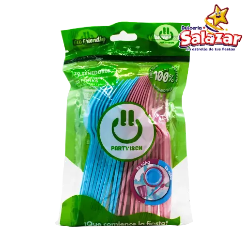 [SEL0644] TENEDOR NIÑA Y NIÑO PLASTICO -B.20P- "C/12/20"