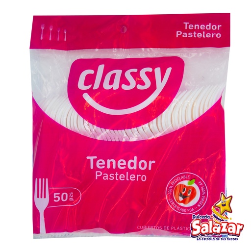 [VIC0017] TENEDOR PASTELERO CLASSY -B.50PZA- "C/60/1"
