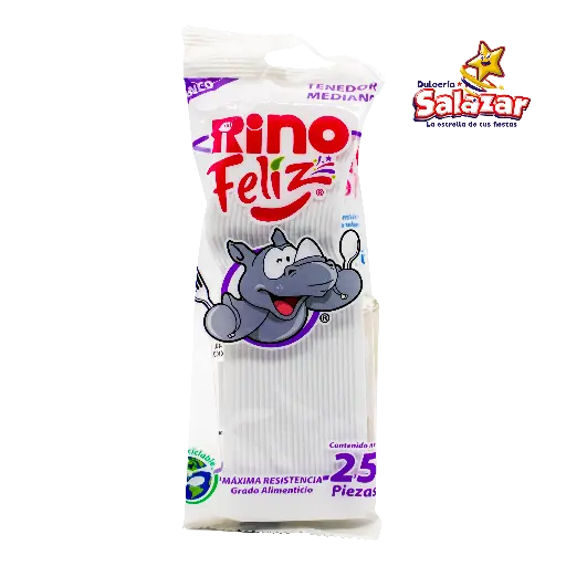 [AYA0027] TENEDOR BLANCO MEDIANO RINO -B.25PZA- "C/40/25"