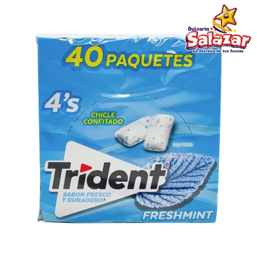 [ADA0290] CHICLE TRIDENT WHITE 4'P FRESHMINT -D.208G- "C/24/40"