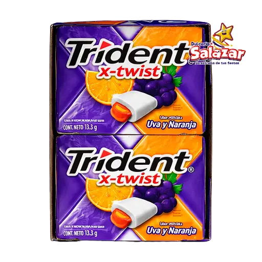 [ADA0017] CHICLE TRIDENT X-TWIST UVA/NARANJA -D.133G- "C/24/10"