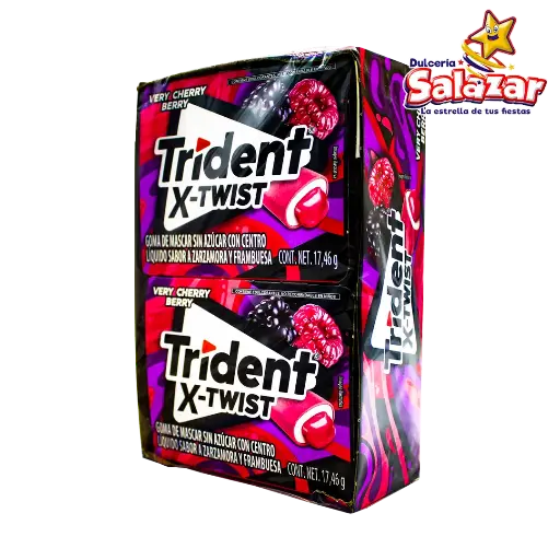 [ADA0048] CHICLE TRIDENT X-TWIST VERY CHERRY BERRY -D.139.68G.- "C/18/8"
