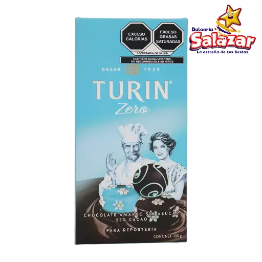 [TUR0017] TURIN BARRA CHOCOLATE AMARGO SIN AZUCAR -D.100G- "C/16/1"