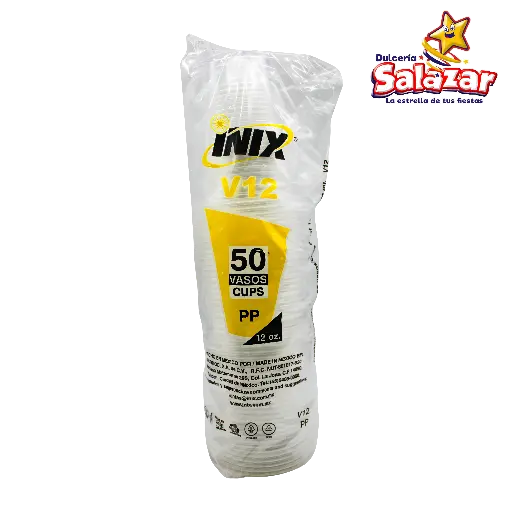 [INIX0046] VASO #12 PLASTICO V12 INIX -B.50PZA- "C/20/50"
