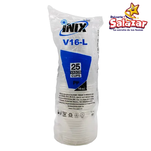 [INIX0033] VASO #16 PLASTICO V16-L INIX -B.473ML- "C/40/25"