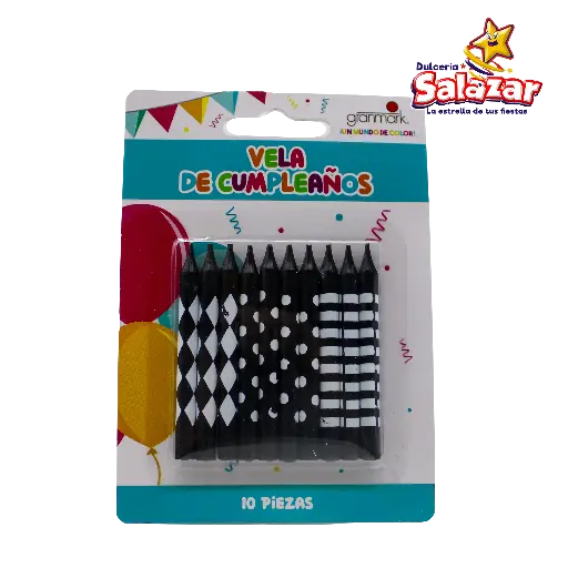 [GRN0006] VELA SURTIDA BLANCA Y NEGRO GRANMARK -D.10PZA- "C/12/10"