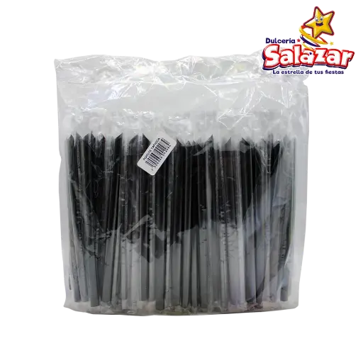 [DAMEX0008] POPOTE P/TAPIOCA ESTUCHADO BIO NEGRO FENIX   -D.100PZ- "C/6/100"