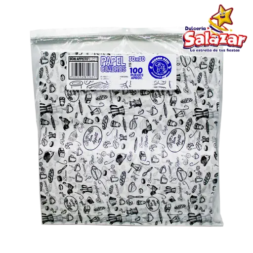 [DAMEX0012] PAPEL ENCERADO PERSONALIZADO 30x30 IGPA007 -D.100PZ- "C/10/100"