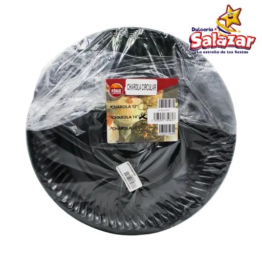 [DAMEX0010] CHAROLA FENIX NEGRA REDONDA CIRCULAR  #14    -D.5PZ- "C/25/5"