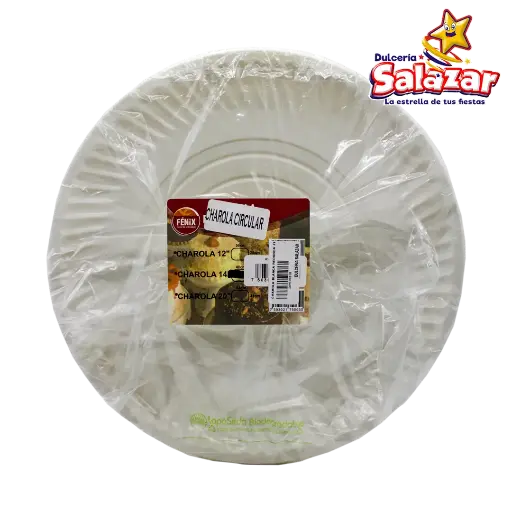 [DAMEX0018] CHAROLA FENIX BLANCA REDONDA CIRCULAR #14   -D.5PZ- "C/25/5"