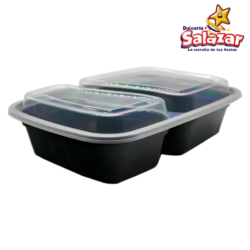 [WOW0020] CONTENEDOR REUTILIZABLE P/ COMIDA 32OZ 9828 WOW 2 DIVISIONES "C/150/1"