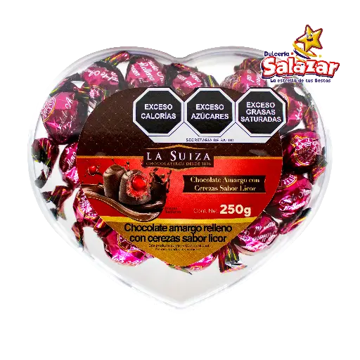 [SUI0052] CHOCOLATE CORAZON CEREZA LA SUIZA -E.250GR.- "C/6/250"