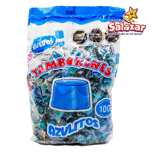 [TEC0084] TAMBORINES AZULITOS TAM 100'P -B.450G- "C/20/100"