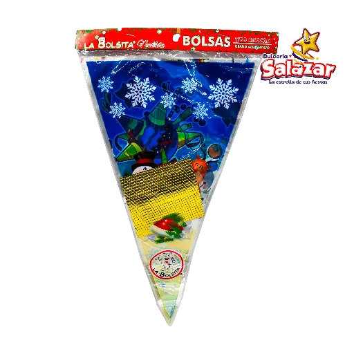 [GLP0180] BOLSA CELOFAN CONICA NAVIDAD 25X40  -B.25PZA- "C/80/25"