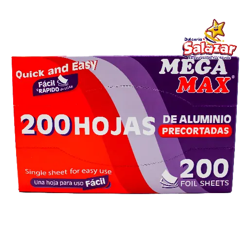 [INA0005] MEGA MAX 200 HOJAS PRECORTADAS CHICAS "C/8/1"