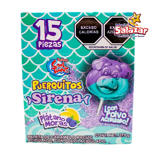 [SWT0047] PALETA PUERQUITOS SIRENA PALETA COOLTOONS -D.270G- "C/24/15"