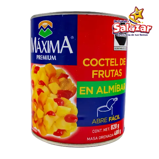 [ABARROTE0067] COCTEL DE FRUTAS EN ALMIBAR MAXIMA -BOT.820G- "C/12/1" 