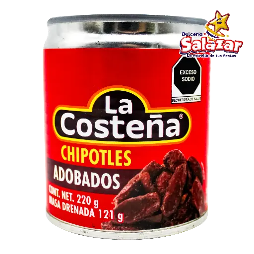 [ABARROTE0087] CHILES CHIPOTLES COSTEÑA -BOT.220G- "C/24/1" 